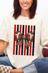 Red & Black Varsity Bow Comfort Colors Adult Ring-Spun Cotton Tee