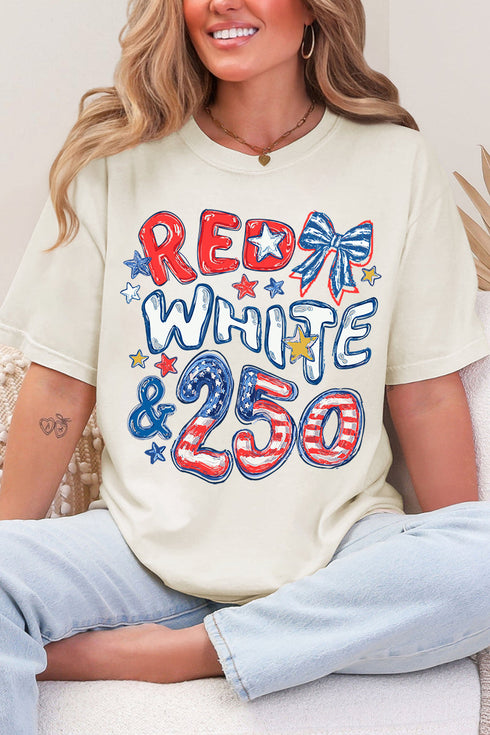 Red, White & 250 Comfort Colors Adult Ring-Spun Cotton Tee
