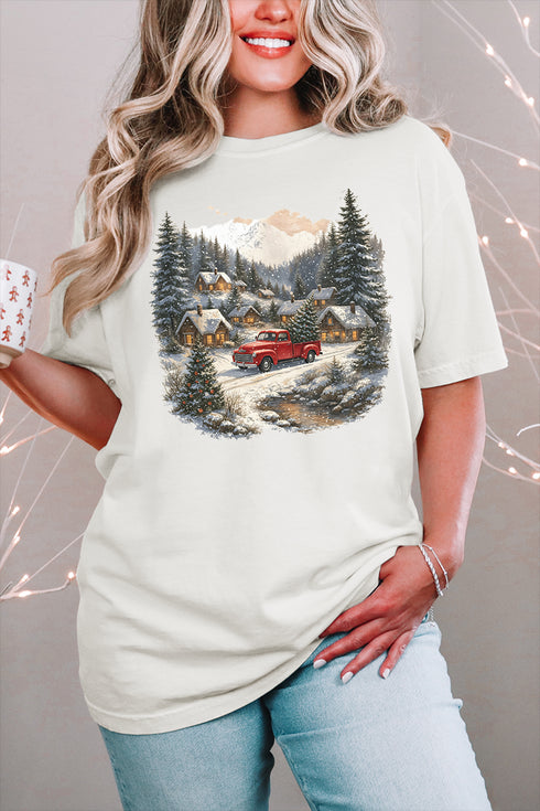 Snowfall On Main Street Comfort Colors Adult Ring-Spun Cotton Tee