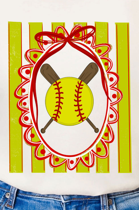 Softball Stripes Comfort Colors Adult Ring-Spun Cotton Tee