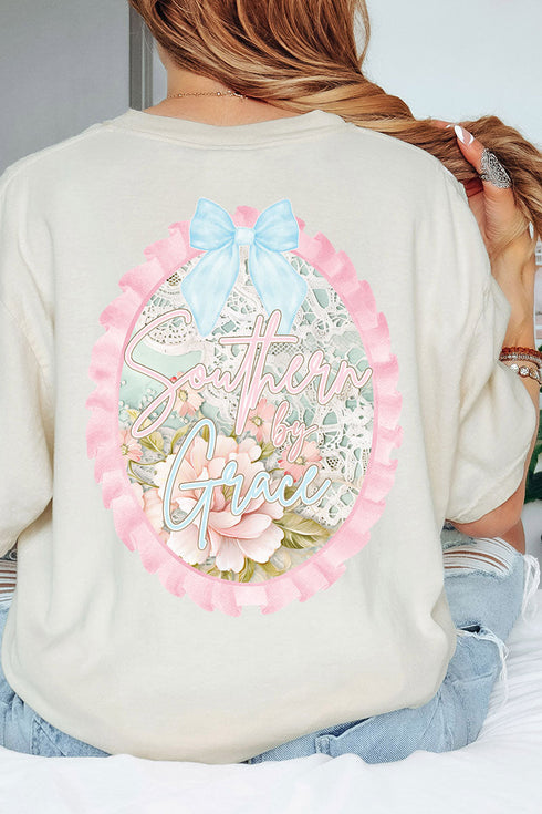 Southern By Grace Ruffle Front & Back Comfort Colors Adult Ring-Spun Cotton Tee