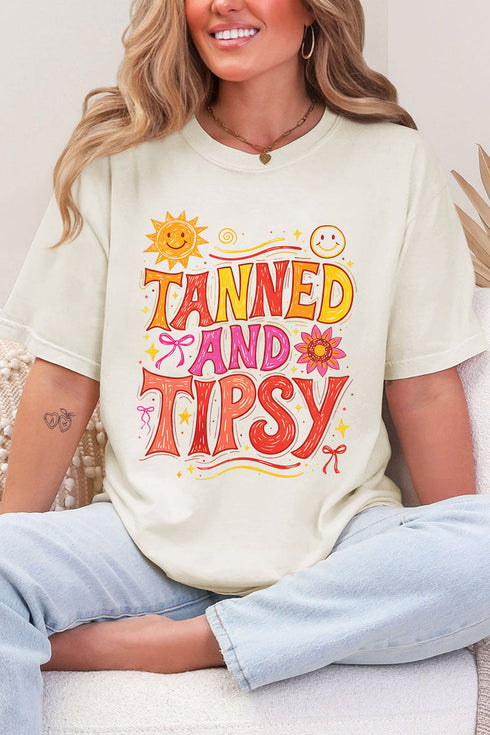 Tanned And Tipsy State Of Mind Comfort Colors Adult Ring-Spun Cotton Tee