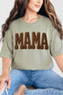Brown Faux Threaded Mama Comfort Colors Adult Ring-Spun Cotton Tee