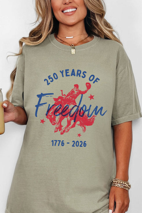 Cowboy 250 Years Of Freedom Comfort Colors Adult Ring-Spun Cotton Tee