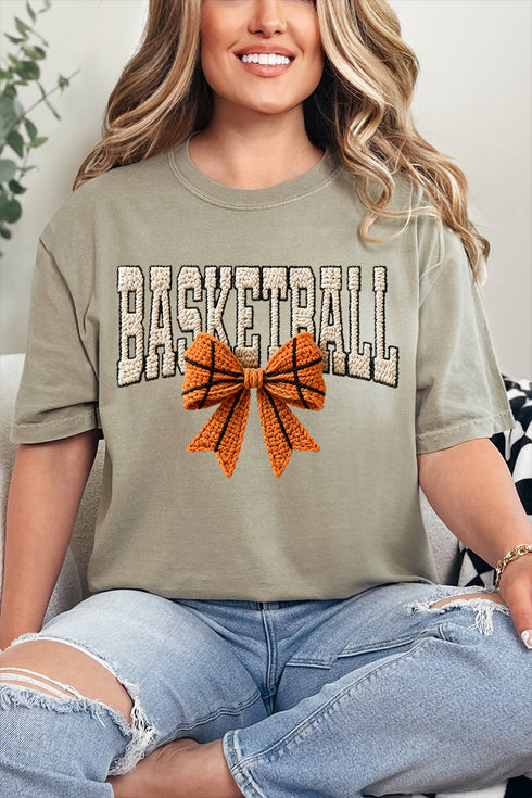 Faux Yarn Basketball Coquette Comfort Colors Adult Ring-Spun Cotton Tee