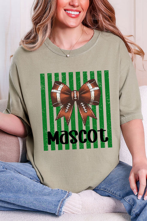 Personalized Green Varsity Bow Comfort Colors Adult Ring-Spun Cotton Tee *Enter Mascot Name