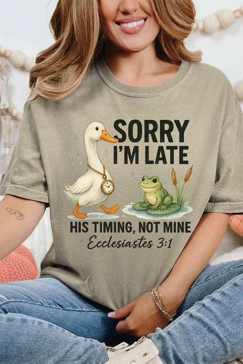 His Timing Not Mine Comfort Colors Adult Ring-Spun Cotton Tee