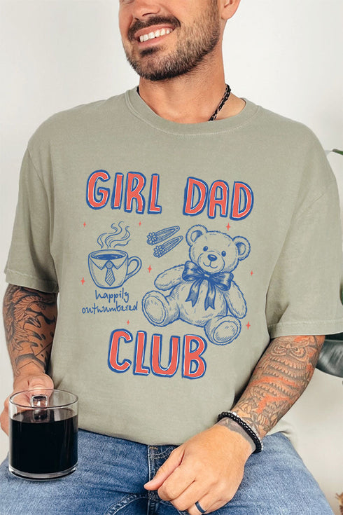 Happily Outnumbered Girl Dad Club Comfort Colors Adult Ring-Spun Cotton Tee