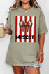 Personalized Red & White Varsity Bow Comfort Colors Adult Ring-Spun Cotton Tee *Enter Mascot Name