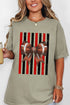 Red & Black Varsity Bow Comfort Colors Adult Ring-Spun Cotton Tee