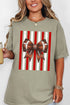 Red & White Varsity Bow Comfort Colors Adult Ring-Spun Cotton Tee
