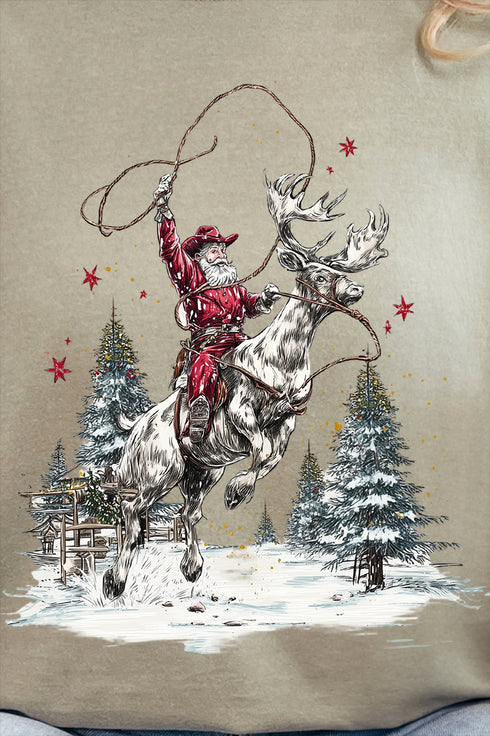 Retro Rodeo Santa Comfort Colors Adult Ring-Spun Cotton Tee