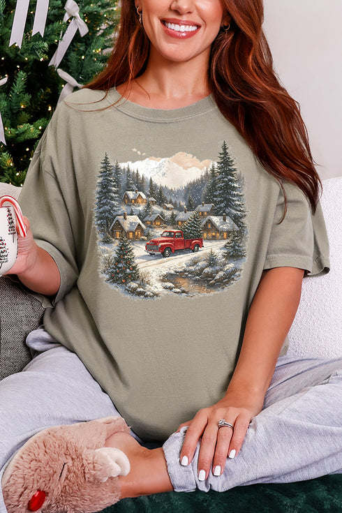 Snowfall On Main Street Comfort Colors Adult Ring-Spun Cotton Tee