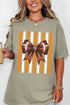 Fiery Orange & White Varsity Bow Comfort Colors Adult Ring-Spun Cotton Tee