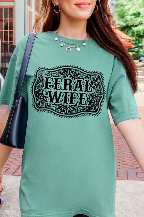 Belt Buckle Feral Wife Comfort Colors Adult Ring-Spun Cotton Tee