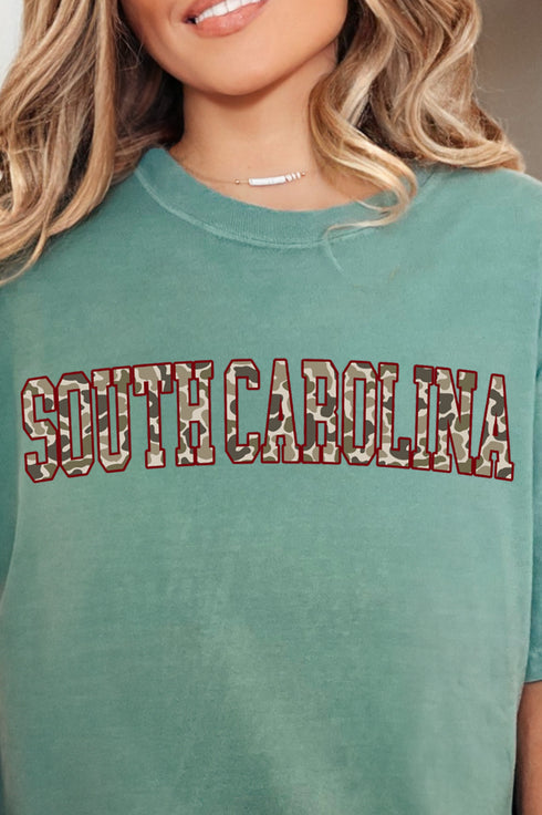 Garnet South Carolina Camo Comfort Colors Adult Ring-Spun Cotton Tee