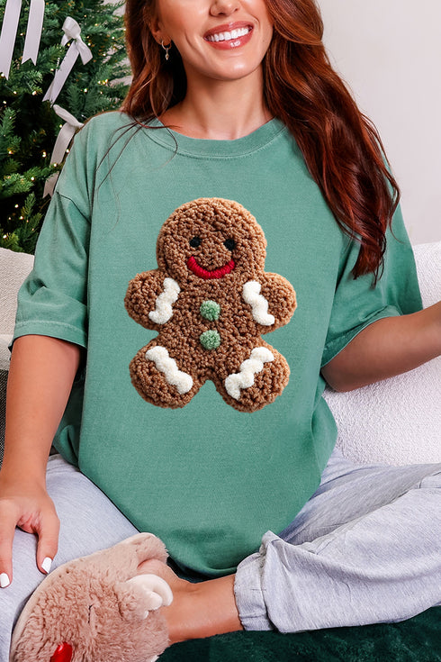 Faux Yarn Gingerbread Kisses Comfort Colors Adult Ring-Spun Cotton Tee