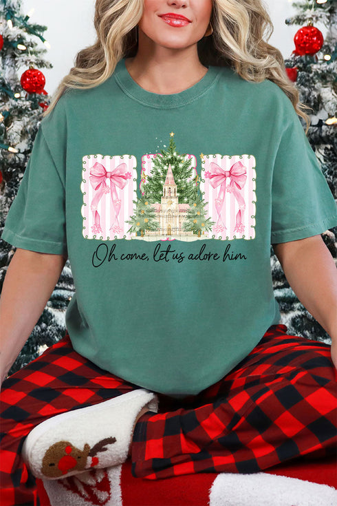 Notes Oh Come Let Us Adore Him Comfort Colors Adult Ring-Spun Cotton Tee