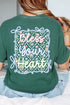 Spring Coquette Bless Your Heart Front & Back Comfort Colors Adult Ring-Spun Cotton Tee