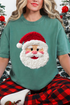 Faux Yarn Stitched With Cheer Santa Comfort Colors Adult Ring-Spun Cotton Tee