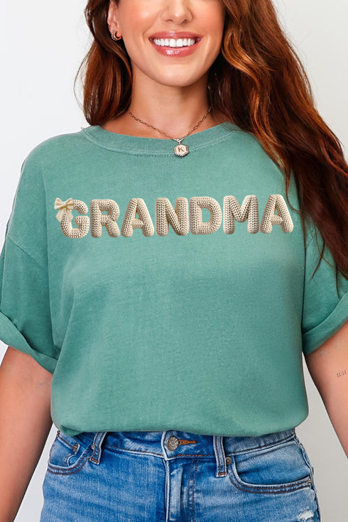 White Faux Knitted Custom Name Comfort Colors Adult Ring-Spun Cotton Tee *Personalize Your Name