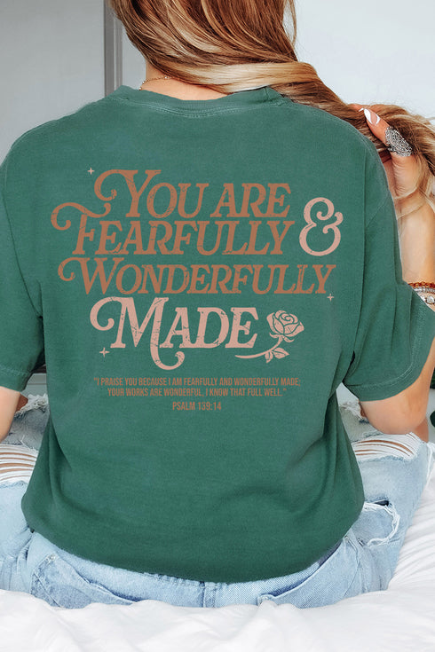 Wonderfully Made Front & Back Comfort Colors Adult Ring-Spun Cotton Tee