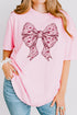 Magenta Chinoiserie Bow Comfort Colors Adult Ring-Spun Cotton Tee