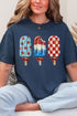 Painted Patriotic Popsicles Comfort Colors Adult Ring-Spun Cotton Tee