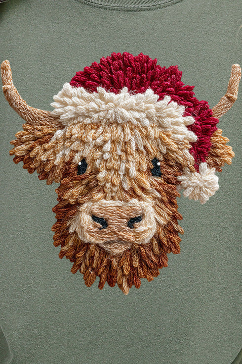 Faux Yarn Highland Cow Comfort Colors Adult Ring-Spun Cotton Tee