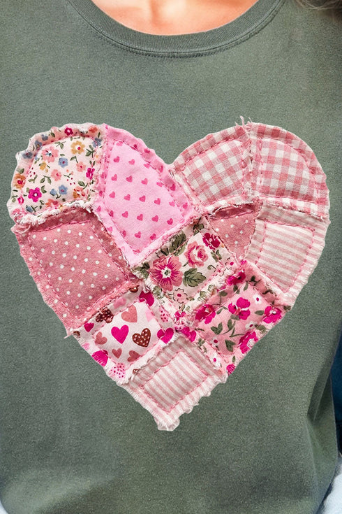 Patchwork Heart Comfort Colors Adult Ring-Spun Cotton Tee