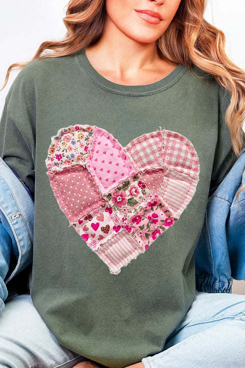 Patchwork Heart Comfort Colors Adult Ring-Spun Cotton Tee