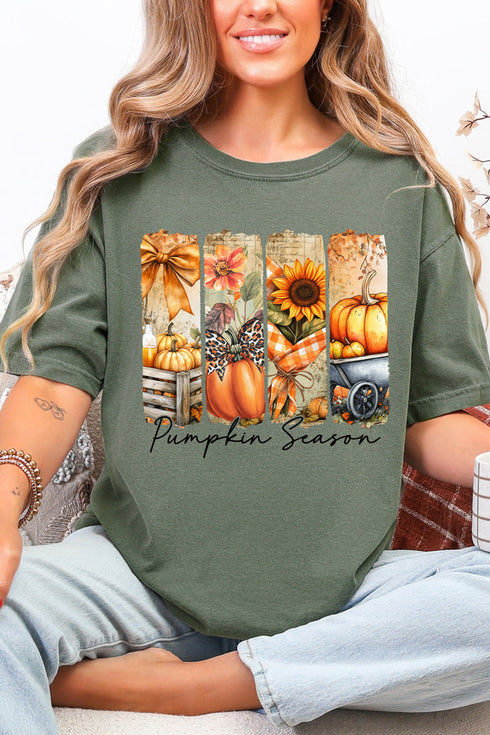 Pumpkin Season Collage Comfort Colors Adult Ring-Spun Cotton Tee