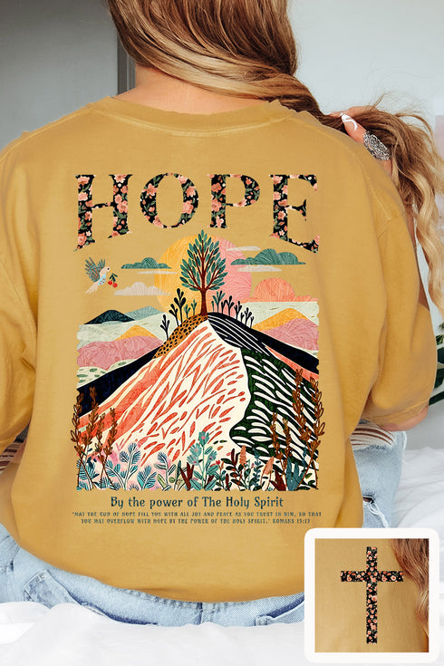 By The Power Of Hope Front & Back Comfort Colors Adult Ring-Spun Cotton Tee