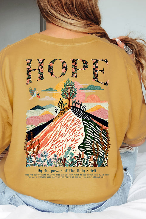 By The Power Of Hope Front & Back Comfort Colors Adult Ring-Spun Cotton Tee