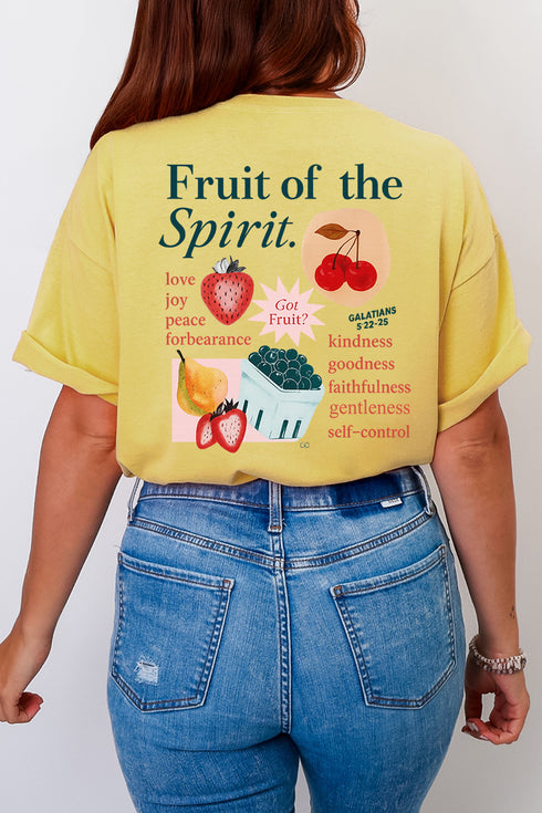 Got Fruit? Fruit Of The Spirit Front & Back Design Comfort Colors Adult Ring-Spun Cotton Tee
