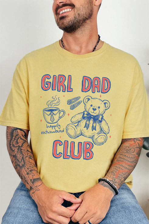 Happily Outnumbered Girl Dad Club Comfort Colors Adult Ring-Spun Cotton Tee