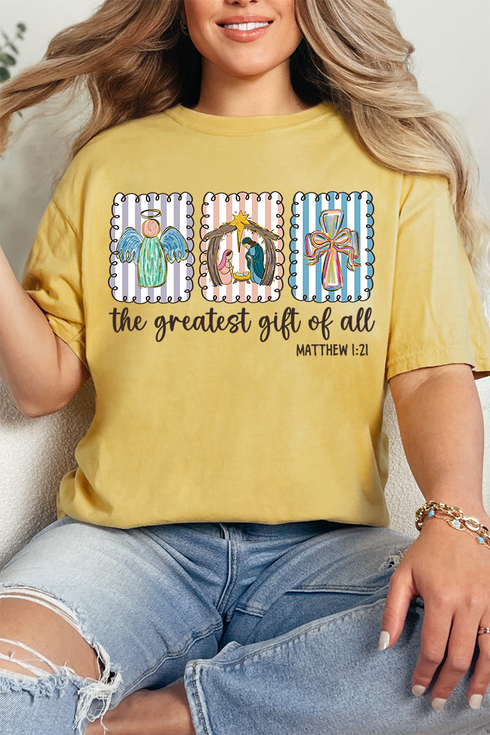 Jesus, Greatest Gift Comfort Colors Adult Ring-Spun Cotton Tee