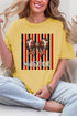 Personalized Red & Black Varsity Bow Comfort Colors Adult Ring-Spun Cotton Tee
