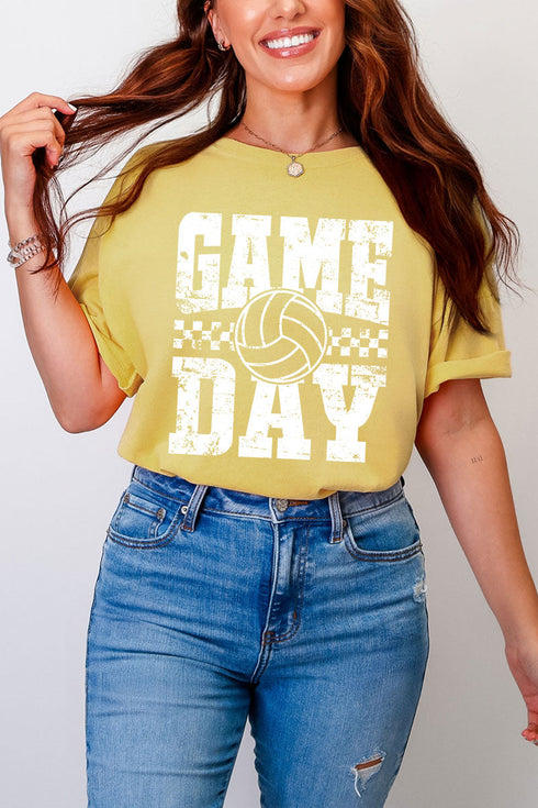Retro Volleyball Game Day Comfort Colors Adult Ring-Spun Cotton Tee