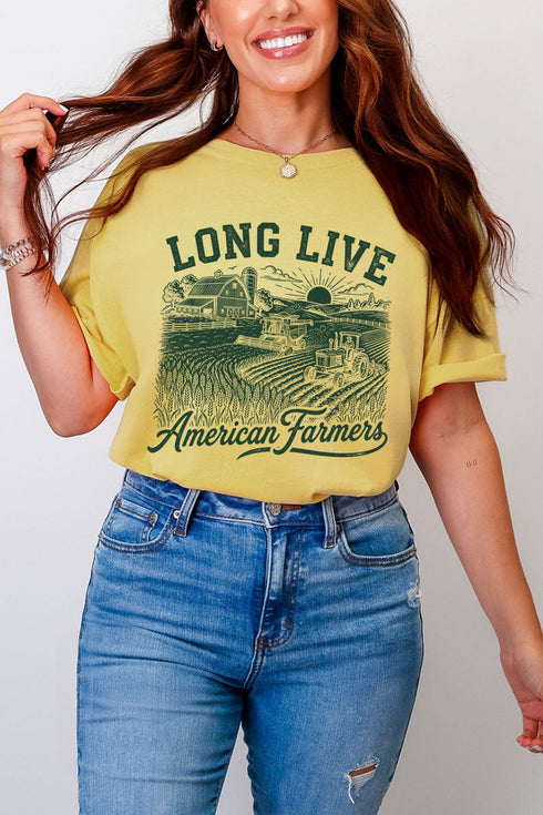 Long Live American Farmers Comfort Colors Adult Ring-Spun Cotton Tee