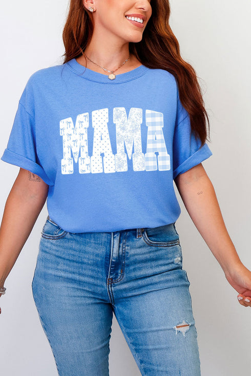 Bow And Blue Mama Comfort Colors Adult Ring-Spun Cotton Tee