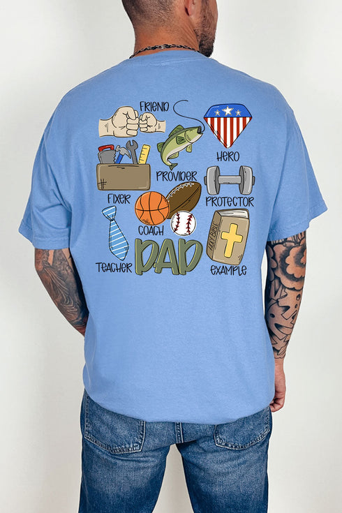 Dad Things Front & Back Comfort Colors Adult Ring-Spun Cotton Tee