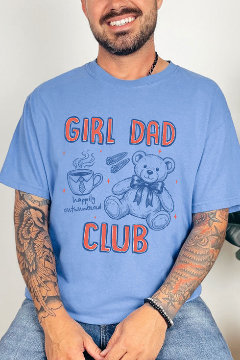Happily Outnumbered Girl Dad Club Comfort Colors Adult Ring-Spun Cotton Tee