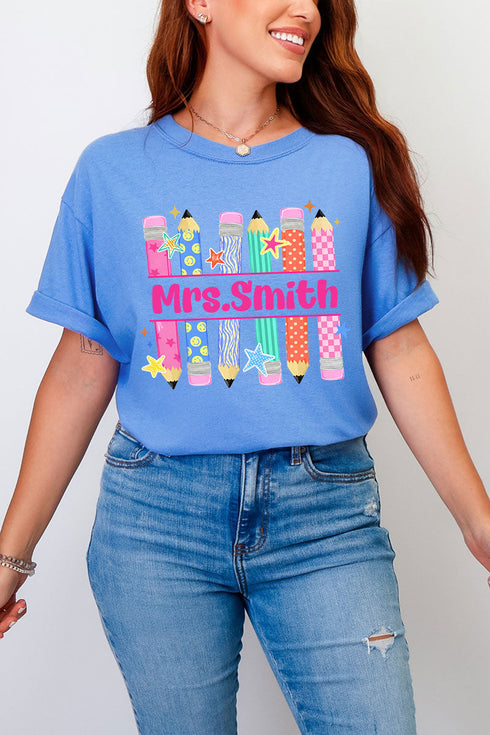Personalized Pencil Party Comfort Colors Adult Ring-Spun Cotton Tee