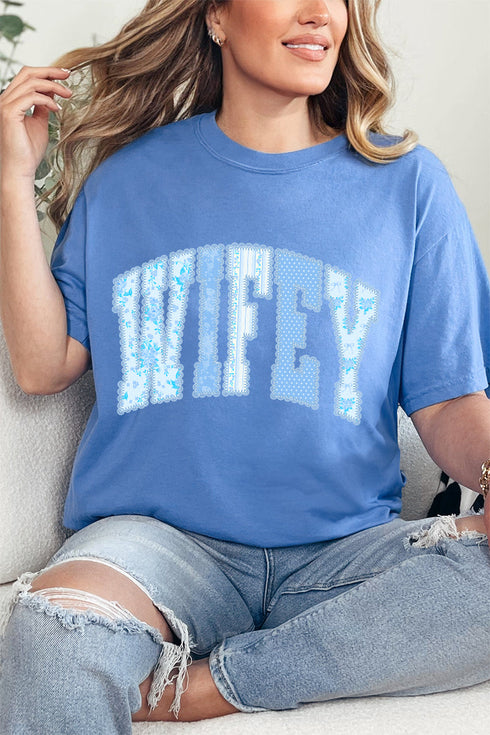 Something Blue Wifey Comfort Colors Adult Ring-Spun Cotton Tee