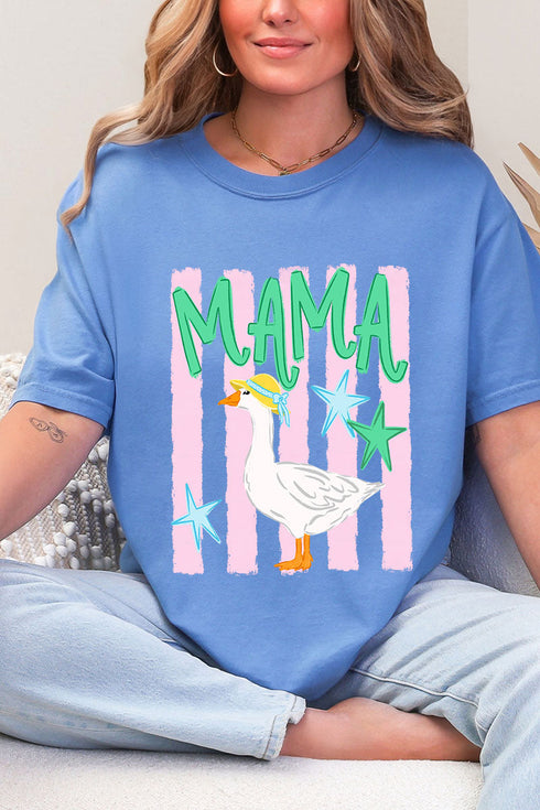 Striped Stars Mama Goose Comfort Colors Adult Ring-Spun Cotton Tee