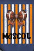 Personalized Fiery Orange & White Varsity Bow Comfort Colors Adult Ring-Spun Cotton Tee *Enter Mascot Name