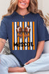 Personalized Fiery Orange & White Varsity Bow Comfort Colors Adult Ring-Spun Cotton Tee *Enter Mascot Name
