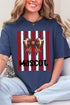 Personalized Red & White Varsity Bow Comfort Colors Adult Ring-Spun Cotton Tee *Enter Mascot Name