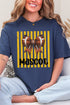 Personalized Yellow Gold Varsity Bow Comfort Colors Adult Ring-Spun Cotton Tee *Enter Mascot Name